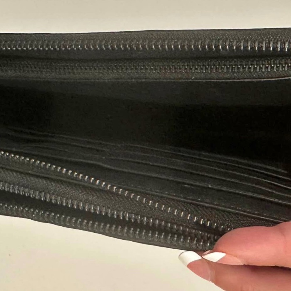 Black Embossed Leather Clutch - Picture 2 of 3